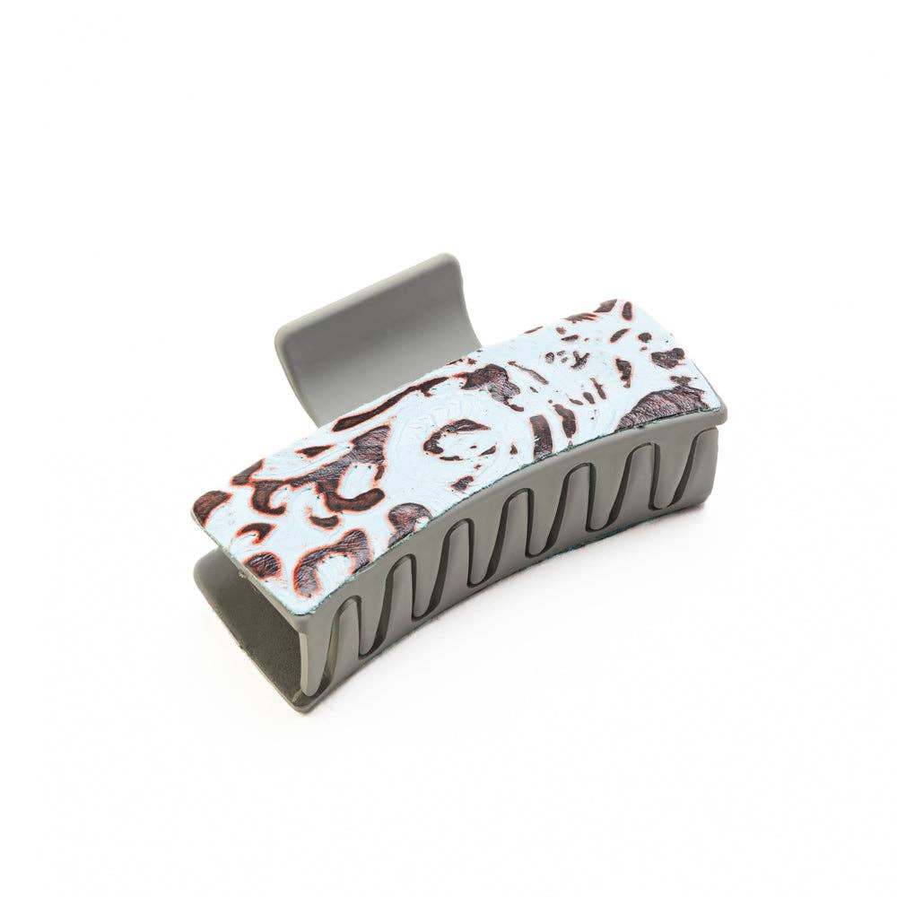 High Vista Hair Comb Clip In Gray: Black-White