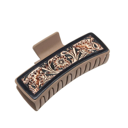 Blossom Ridge Hair Comb: Brown & White