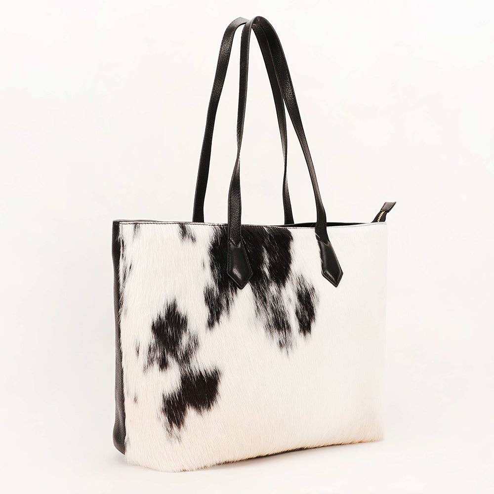 Loyal West Black and white cowhide bag