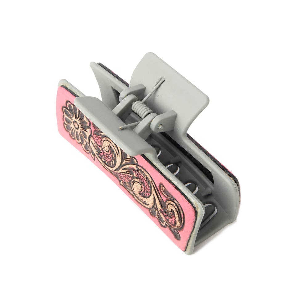 High Vista Hair Comb Clip In Gray: Black-White