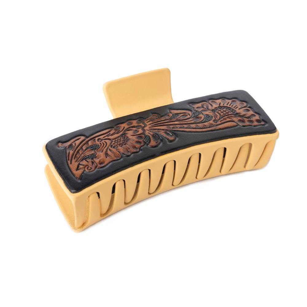 High Vista Hair Comb Clip In Light Brown: Brown-Embossed